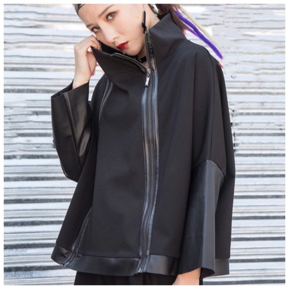 The HYLMA Vegan Leather Accent Zipper Top - Picture 7 of 14